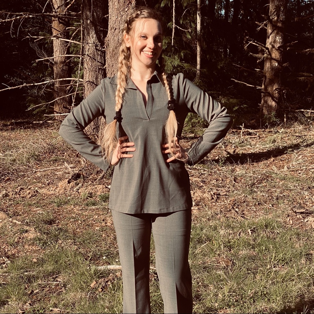 Theory Grey Pantsuit Lycra/Wool Pant & Jacket M 8 - Picture 14 of 16